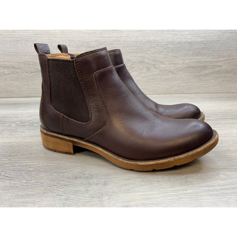 Sofft Sharnell Women's Dark Brown Leather Chelsea Ankle Boots 8 Comfort Shoes